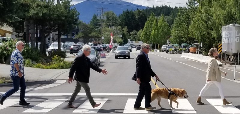 Members using the new crossing in Function Junction