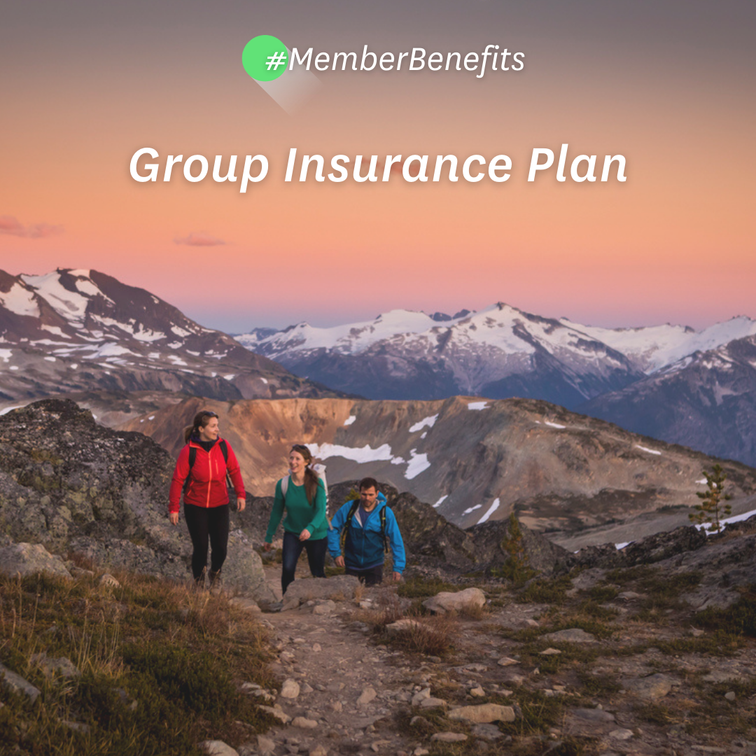 three people hiking with an alpenglow sunset behind